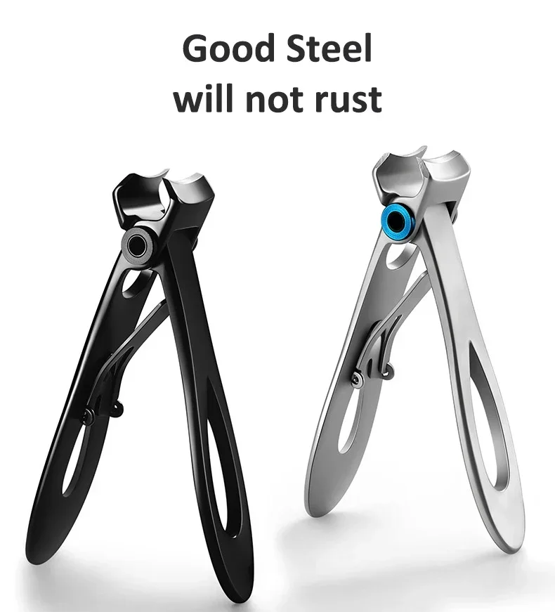Ouriner Stainless steel nail clippers, wide mouth nail clippers, anti splash nail clippers, single thick toenail scissors