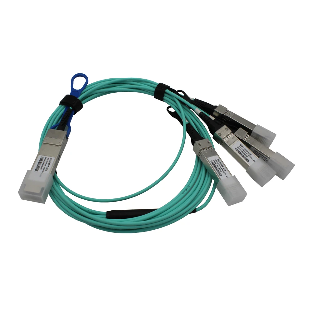 Customized 40G QSFP+ to 4*10 SFP+ AOC Active Optical Cable 1M 3M 5M Fiber Optic Transceivers for IP Network