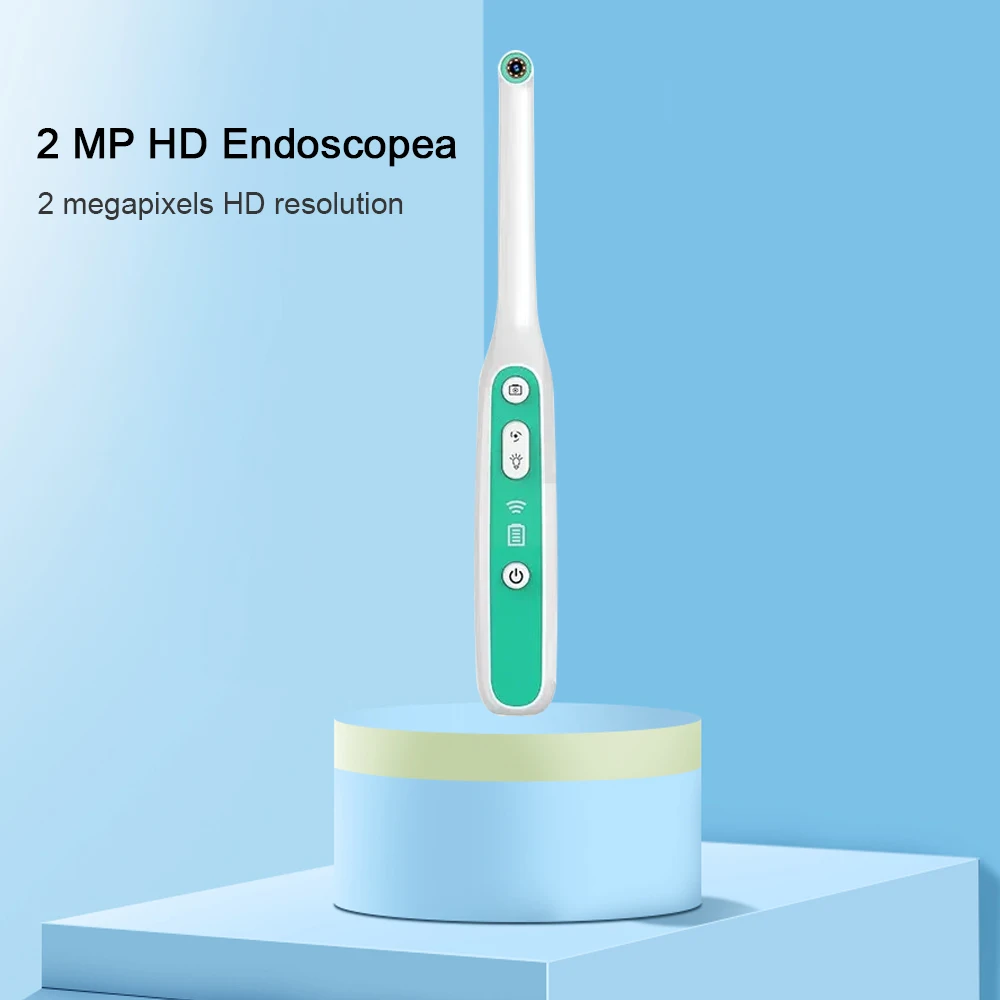 Câmera Intraoral Dental sem fio com Display HD, Wi-Fi, Dente Azul Conectando, Telefone Móvel, 8 LEDs Lâmpada