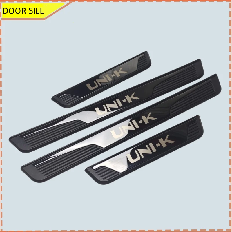 

For chang an uni-k unik 2020-2024 Auto Door Sill Plate Trim ABS+Stainless Steel Threshold Kick Pedal Scuff Sticker Car Styling