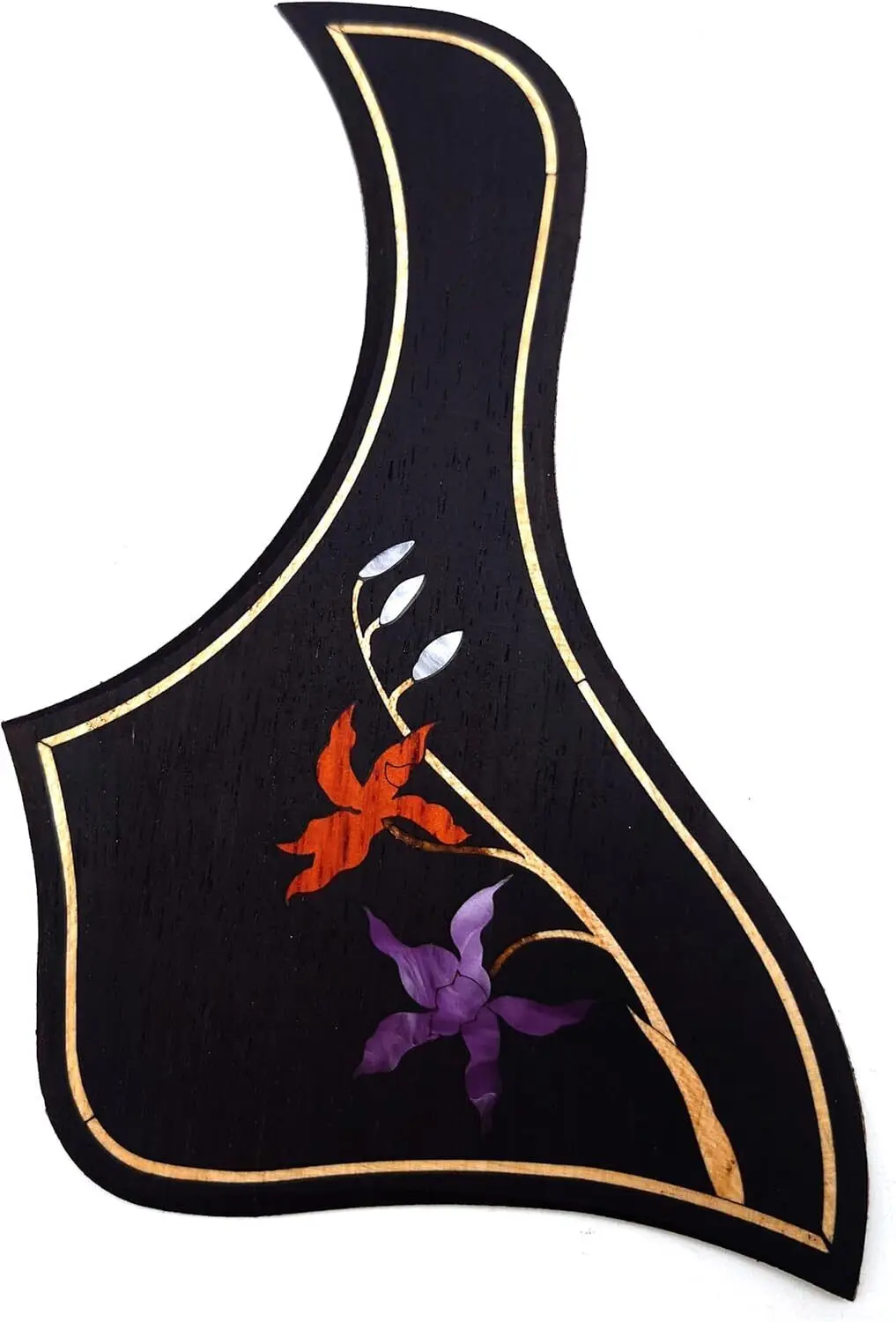 

Rosewood Acoustic Guitar Pickguard Solid Wood Inlaid Inlaid Abalone Flower for 40-43 Inch Acoustic Guitar Scratch Plate