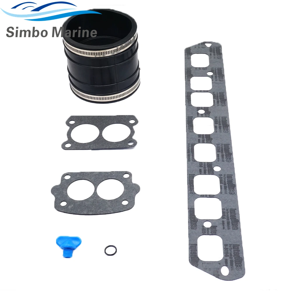 32-44348001 Exhaust Wet Joint Manifolds Gasket Kits With Bellow&Drain Plug Kit For MerCruiser Model 120/140 27-815528 27-807982