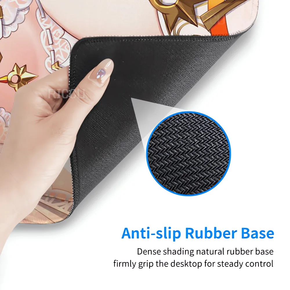 HD PC Genshin Impact Mavuika Hentai طباعة عالية الوضوح لوحة المفاتيح الميكانيكية قفل حواف الملحقات لوحة الماوس الرياضة الإلكترونية #6