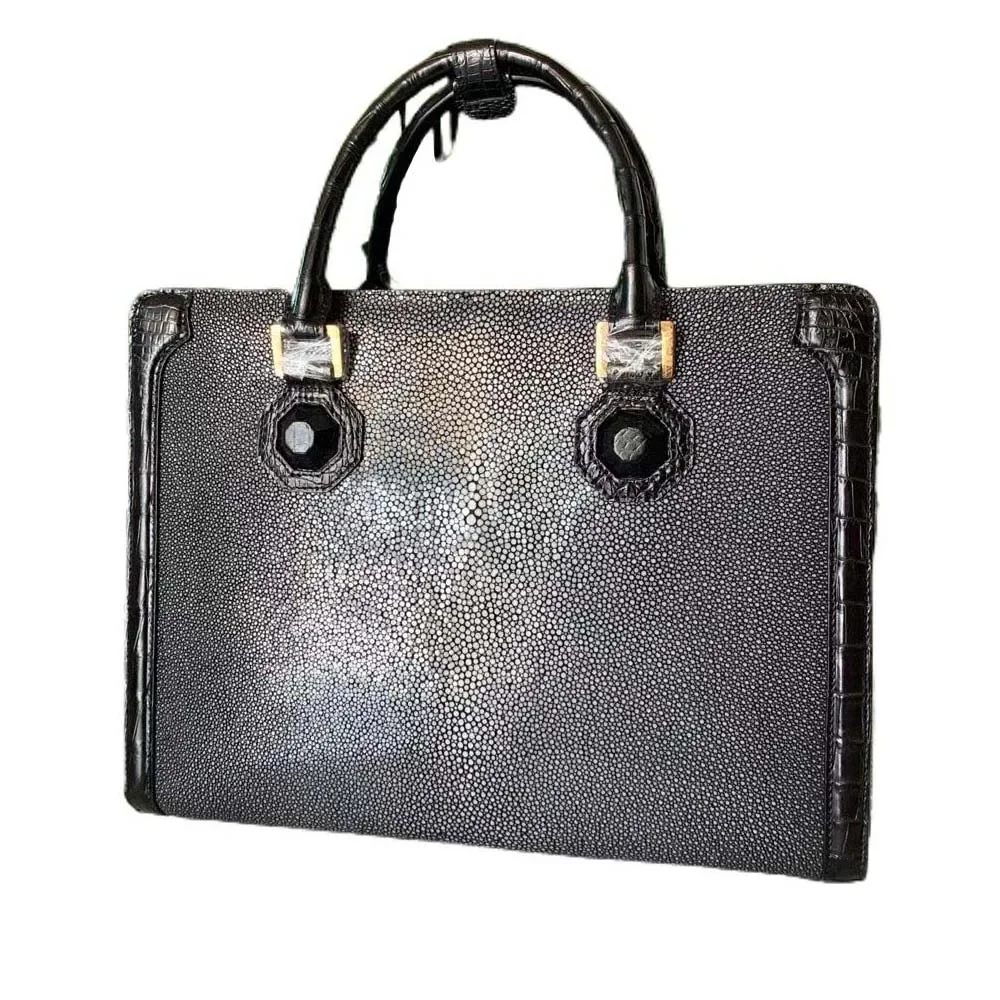 fanzunxing stingray skin  Combination lock  handbag  male  business men briefcase  Single shoulder bag  fashion