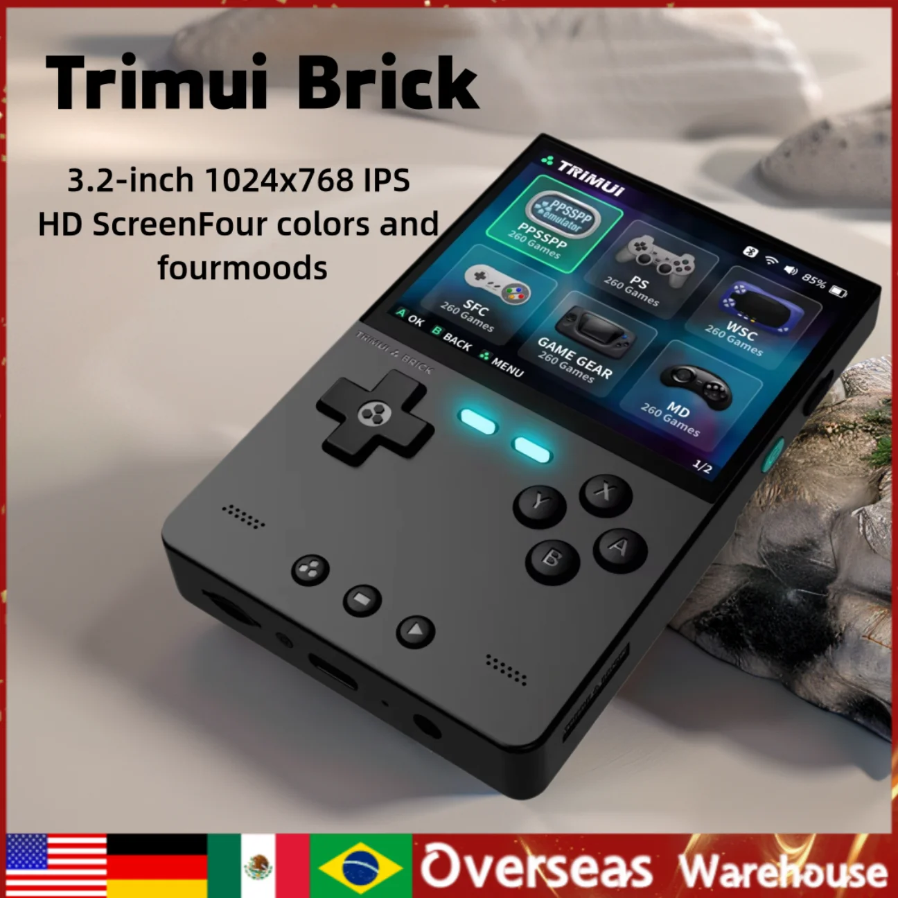 

Trimui Brick Retro Game Console Vertical Edition Open Source Palm Console Portable Lightweight Back Gift Handheld Game Console