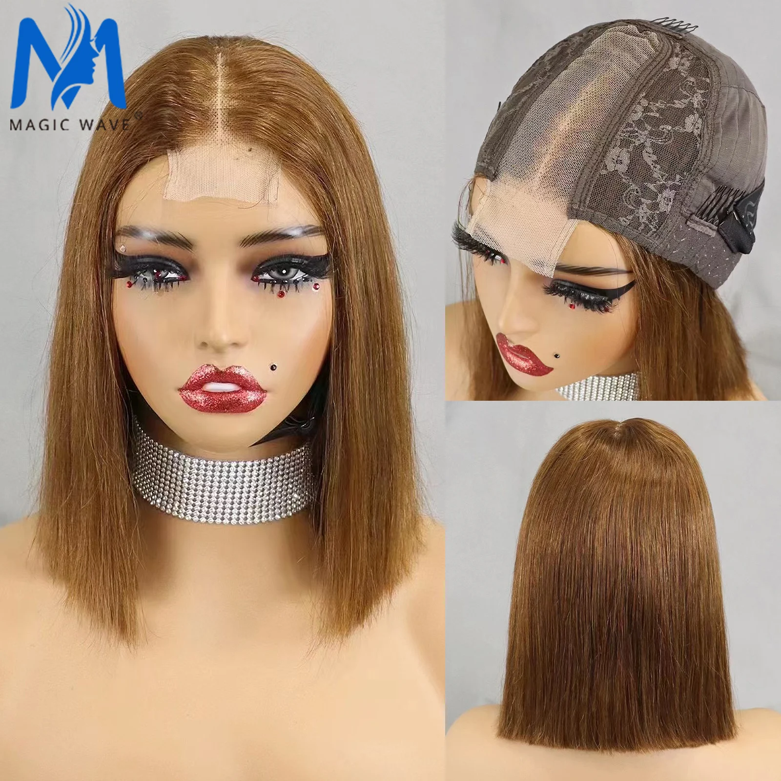 glueless Bob Human Hair Wigs 350% Density Short Wigs for Black Women Super Double Drawn Lace Closure Virgin Human Hair Wig