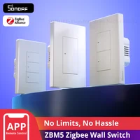 SONOFF ZBM5 SwitchMan Zigbee interruptor de pared inteligente compatible con sin cable neutro y neutro modo de relé de separación funciona con el asistente doméstico