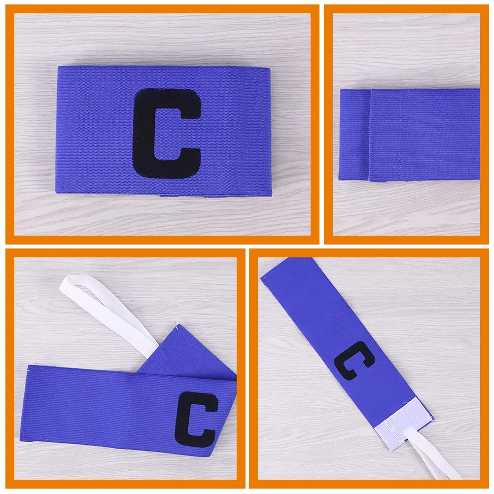 3Pcs Football Armbands Captain Sleeve Band Bright Contrast Colors Elastic Anti-Slip Design for Soccer Rugby Basketball Hockey