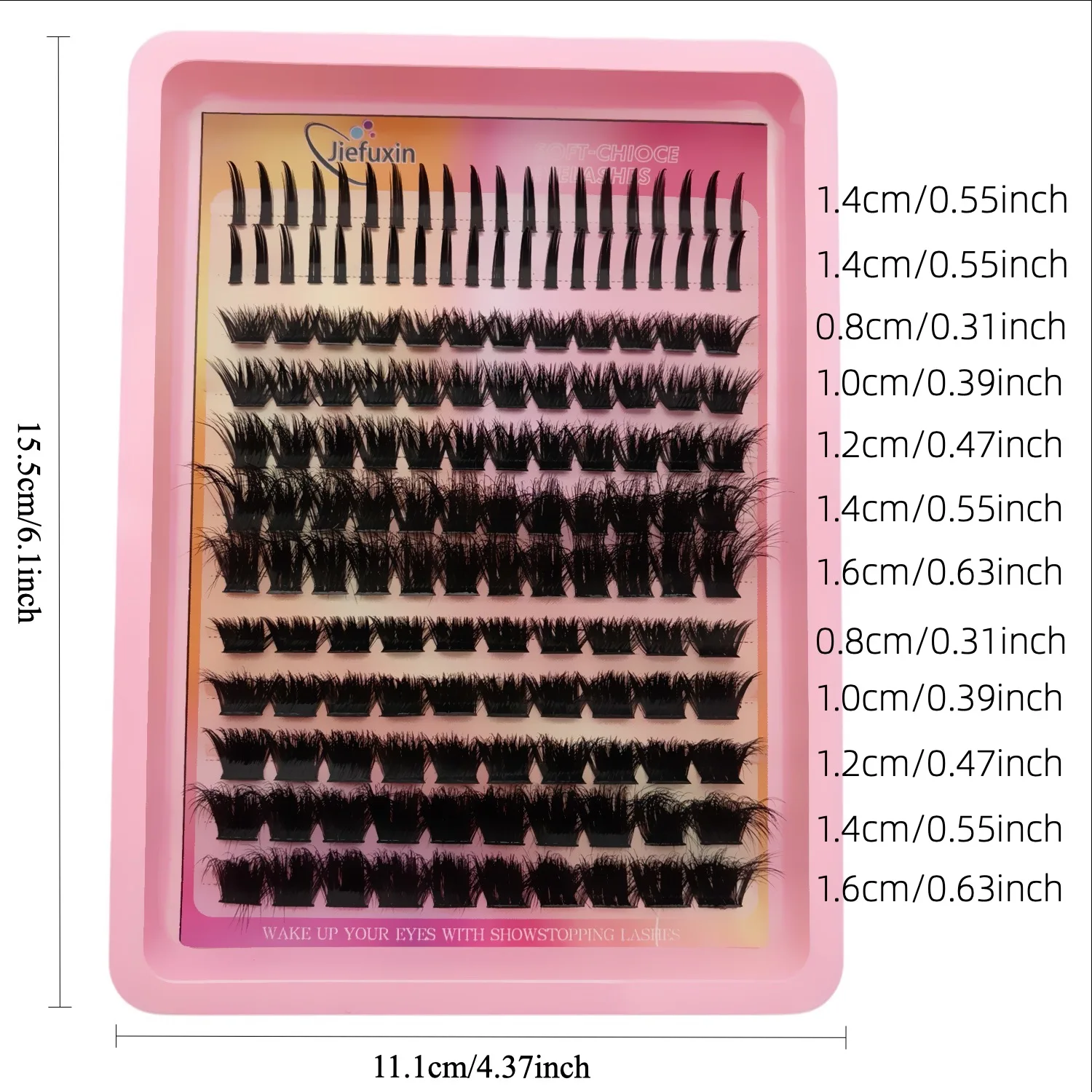 12 Reihen Gemischte Wimpernbüschel 2 Spikes & 10 Volumen 3D Faux Mink DIY Wimpernverlängerungen – Detail 4