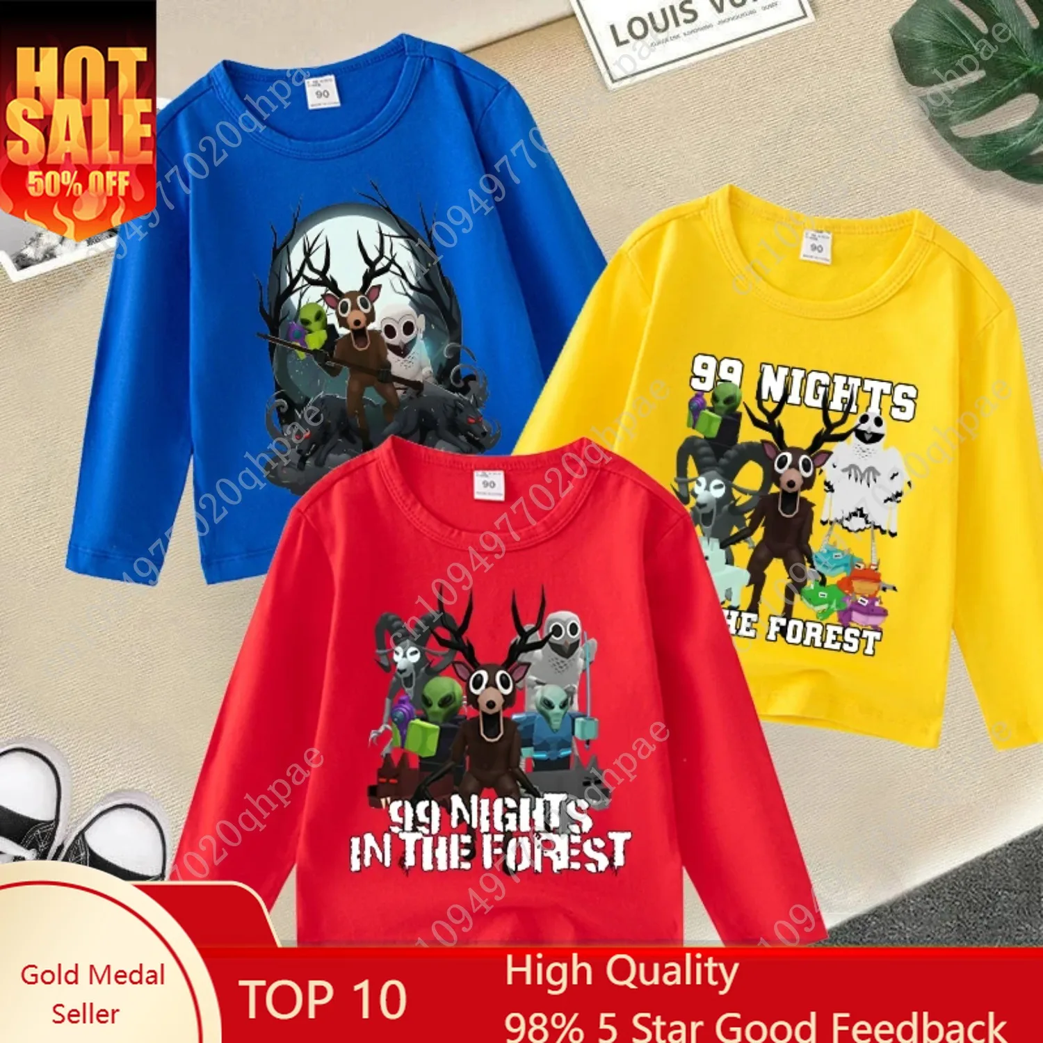 

Game 99 Nights in The Forest Long Sleeve T Shirt Boy Girl Cotton Clothes for Kid Anime Baby Clothing Party Costume Tops Gift