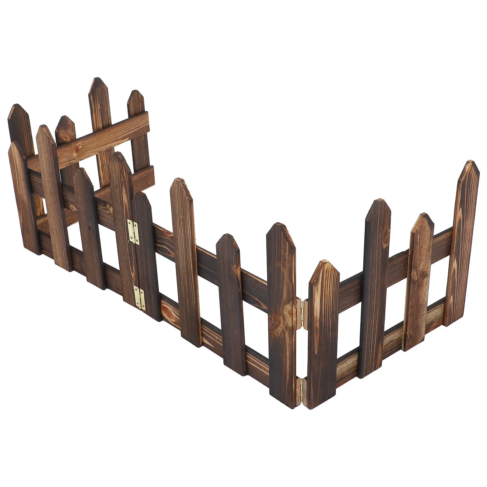 Solid Wood Garden Fence Decorative Rustic Flowerbed Edging Border for Lawn Balcony Yard Outdoor Space Plant Protection Privacy