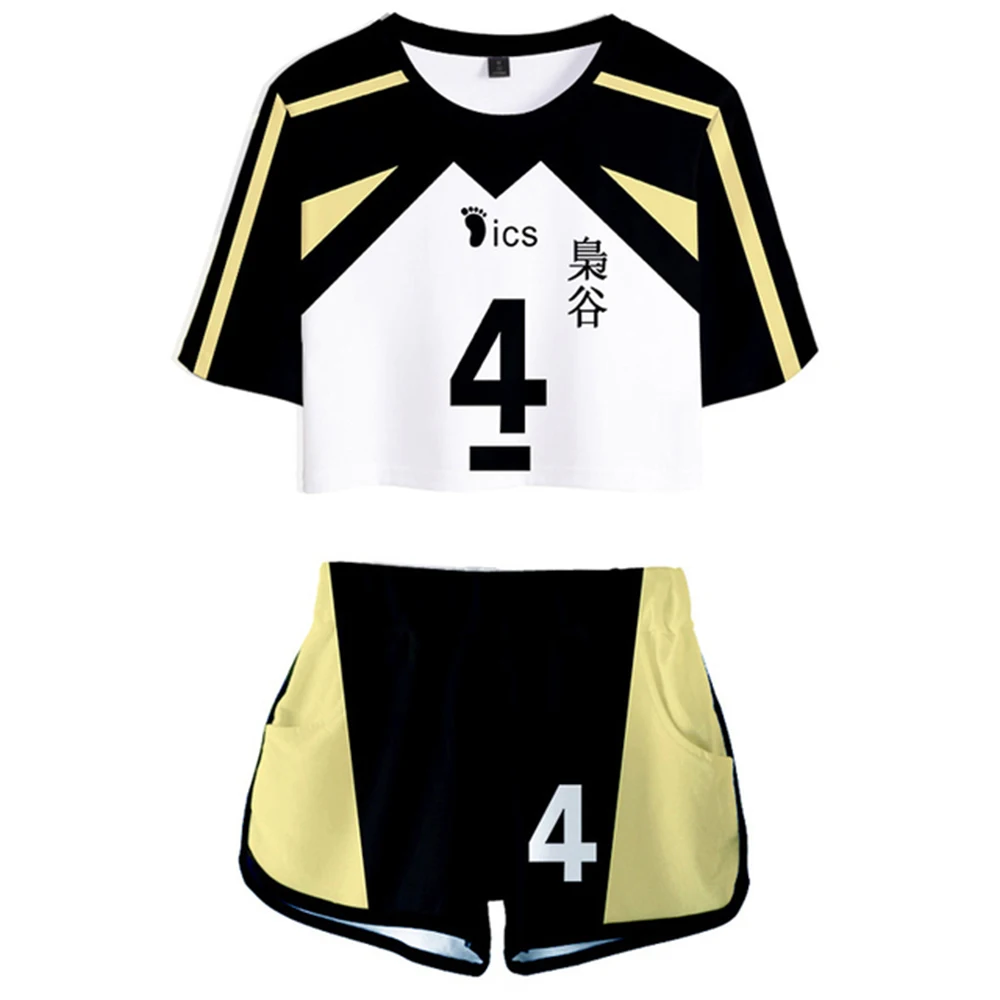 Haikyuu Cosplay Costume Hinata Shoyo Shirt Shorts Nishinoya Yuu Uniform Sports Karasuno Koukou High School Volleyball Club Women