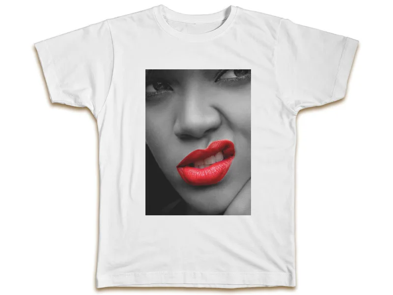 Lips Mens T-Shirt - Designer Summer Short Sve Music Gift Present Top High Quality 100%Cotton Short Sve