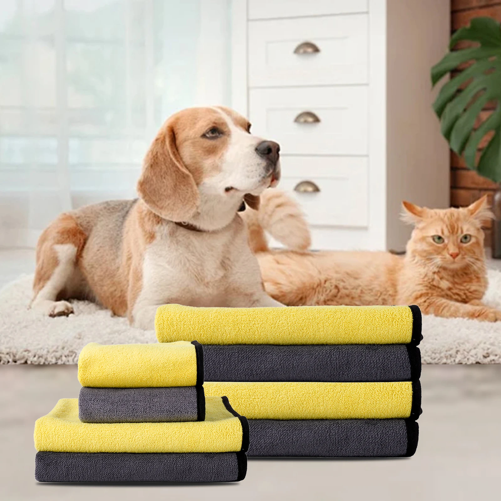 Pet Dog Absorbent Towel Microfiber Pet Towel Super Absorbent Soft Pet Grooming Towel Bath Towel Dog Bath Robe Wipe Dog Cloth