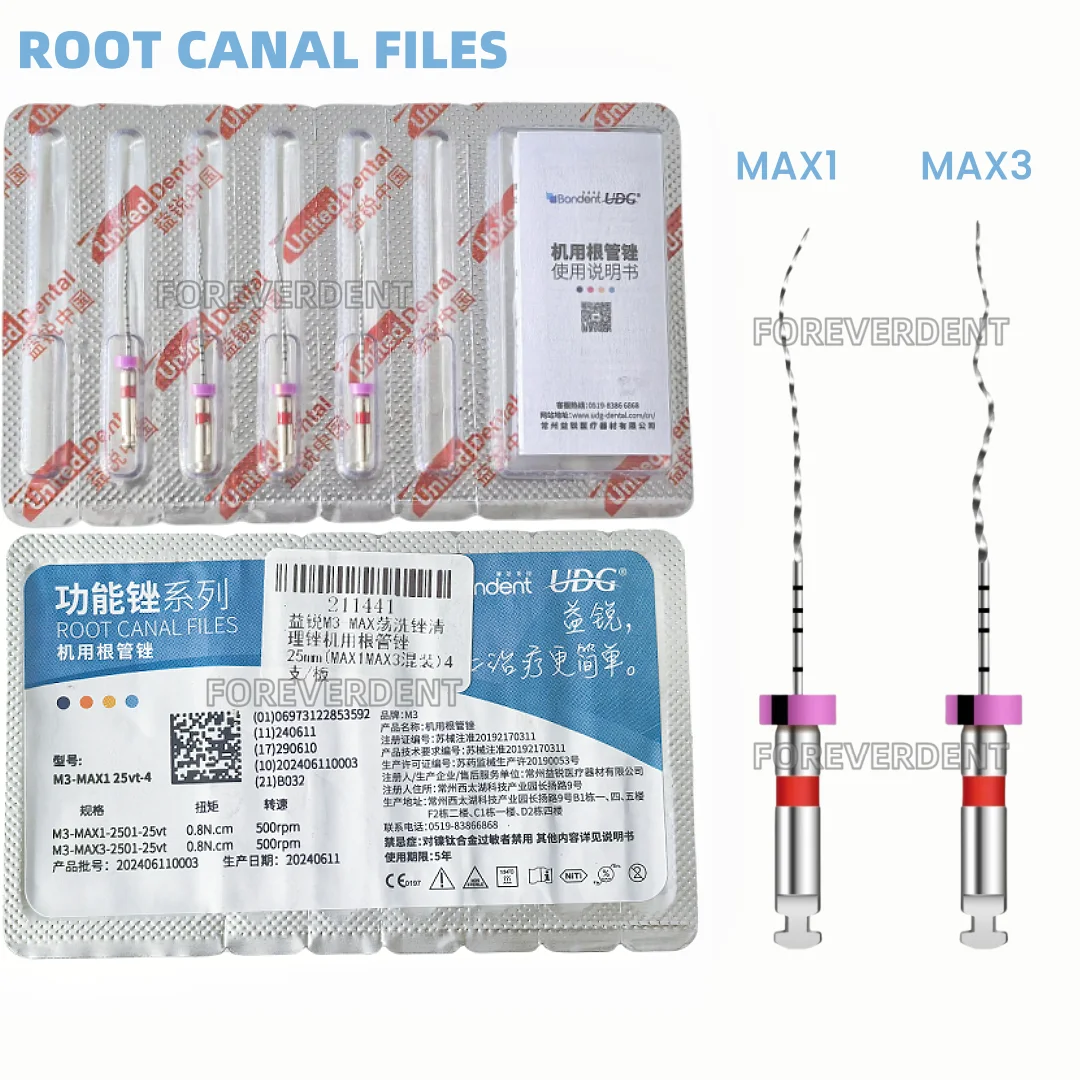 Dental UDG MAX File 3D Shaper Finisher Files Cleaning Endo Irrigation 25MM M3