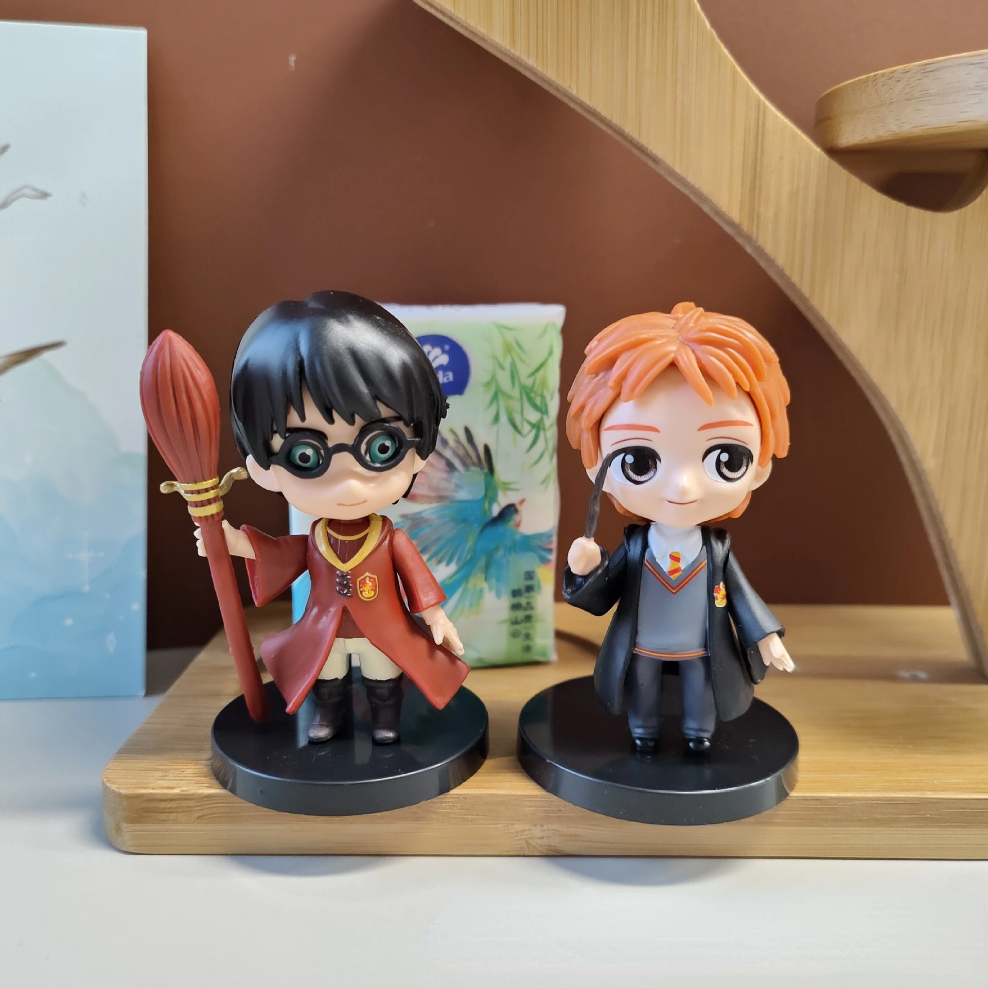 Figuras de acción de Harry Potter para niños, figuras de Anime, decoración de pasteles de coche, regalo, muñeca ajustada de PVC, versión Q, 10