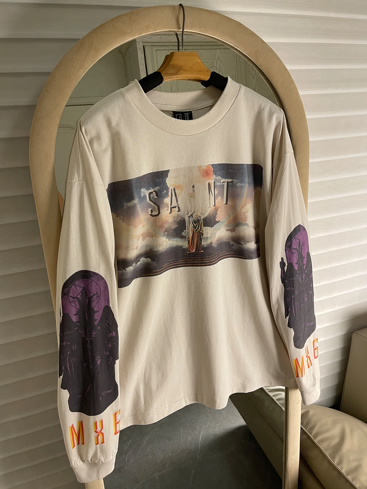 

Ретро-винтажная футболка с длинным рукавом и принтом, повседневная, свободного кроя, из хлопка, молодежная, модная, осенняя одежда