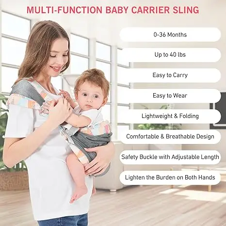 Experience the Freedom Carry Your Baby with Ease and Style using the Newborn Front Hug Style Carrying Baby\'s Back Horizontal Hug