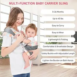 Experience the Freedom Carry Your Baby with Ease and Style using the Newborn Front Hug Style Carrying Baby's Back Horizontal Hug