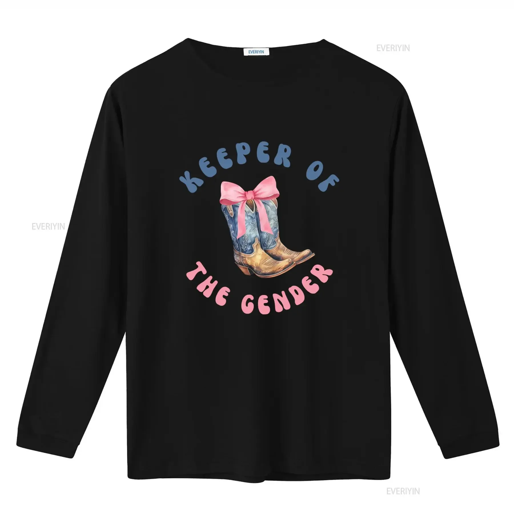 Keeper Of The Gender T Shirt Stylish Boots With Bow Design Perfect For Rodeo Baby Shower Ideas vintage Washed streetwear