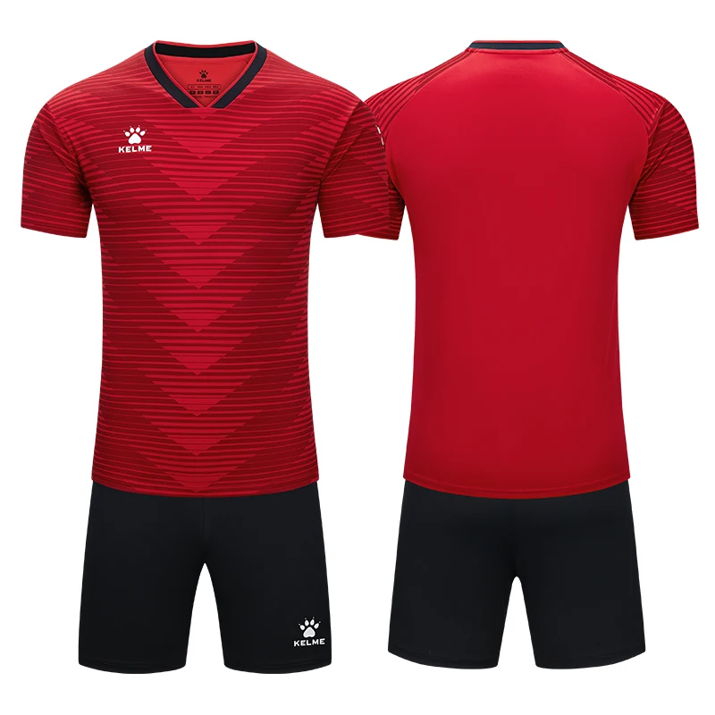 KELME Men's Customized Football Suit Set Breathable Quick drying Match Team Kit Student Training Light Plate Jersey