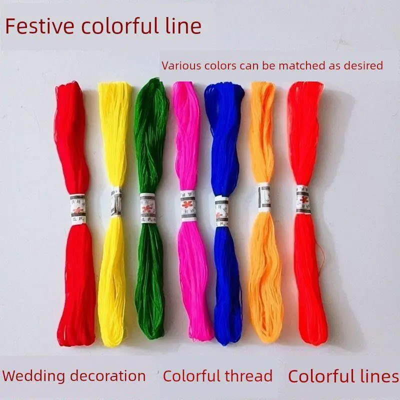 

Cotton Thread for Wedding Clothes Baby Longevity Rope Seven Colors of Cotton Thread for Bridal Gown And Baby Ropes