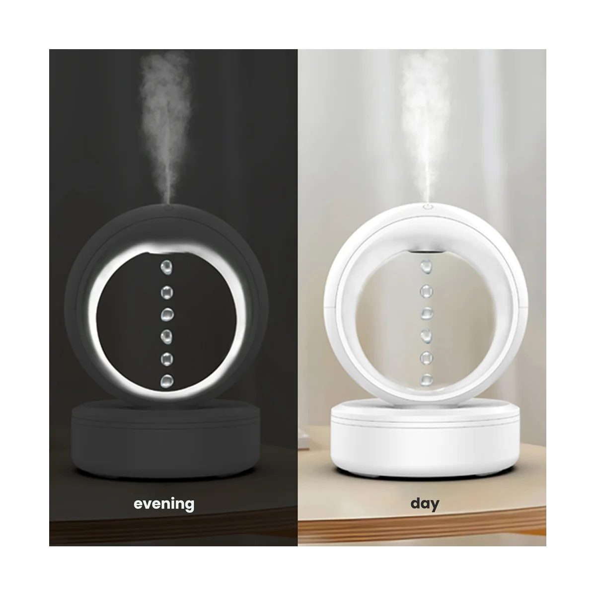 Anti-Gravity Inverted Water Droplets High Mist Volume Essential Oil Aromatherapy Ambient Light Spray Mute Humidifier