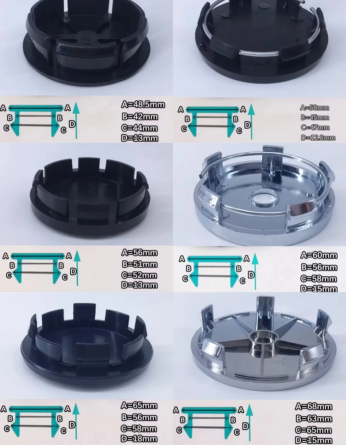 4Pcs 49/50/56/60/65/68mm Universal Blank No Logo Wheel Hub Center Cap Auto Rim Hubcap Protective Cover Car Wheel Emblem Badge