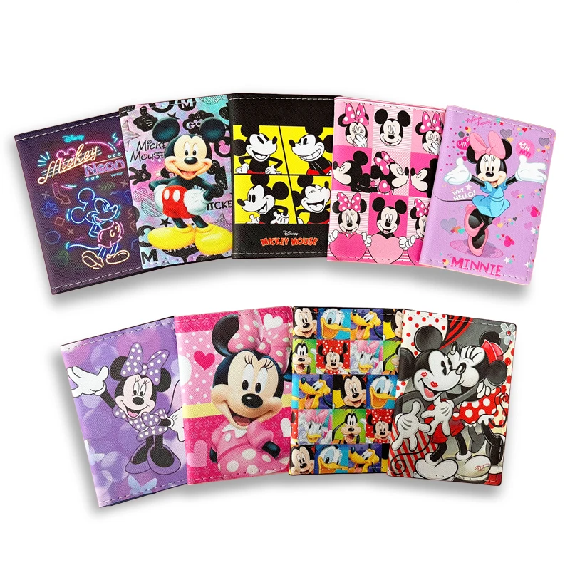 Disney Minnie Travel Passport Cover Boys Mickey Multifunction Credit Card Organizer Case Girls Passport Holder Accessories