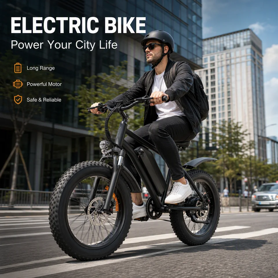 1000W Peak Fat Tire Electric Bike 48V 15Ah Removable Battery 20*4.0" All‑Terrain E‑Bike Dual Suspension LCD Display Adult Mountain Electric Bicycle image 1