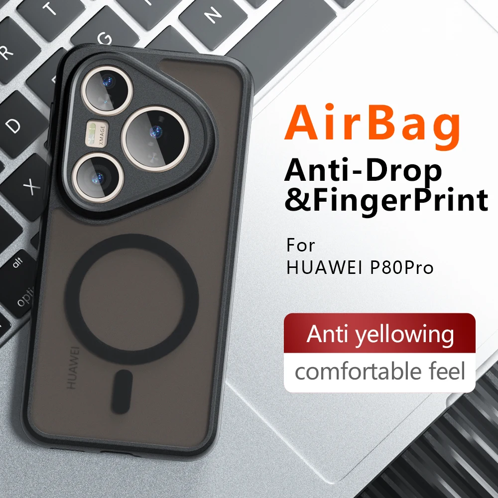 

HARUINO Magnetic Phone Case for Huawei Pura 80 Ultra Airbag Shockproof Phone Case TPU + Acrylic Huawei Pura 70 Protective Cover