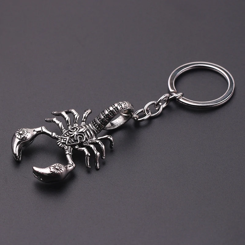 LLavero de escorpión antiguo de Hip Hop, colgante de Animal, llaveros Punk de moda, llavero de coche para hombre, regalo de joyería