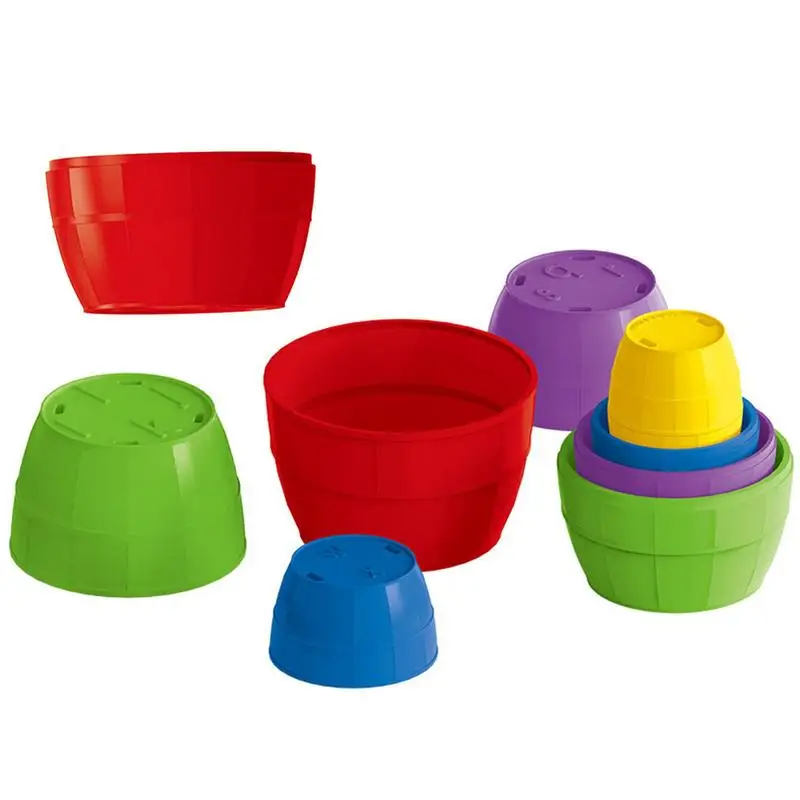 Stacking Cups For Kids Stackable Block Shape Sorter Bath Toys Educational Learning Toys Birthday Gifts Beach Toy For Bath Tub