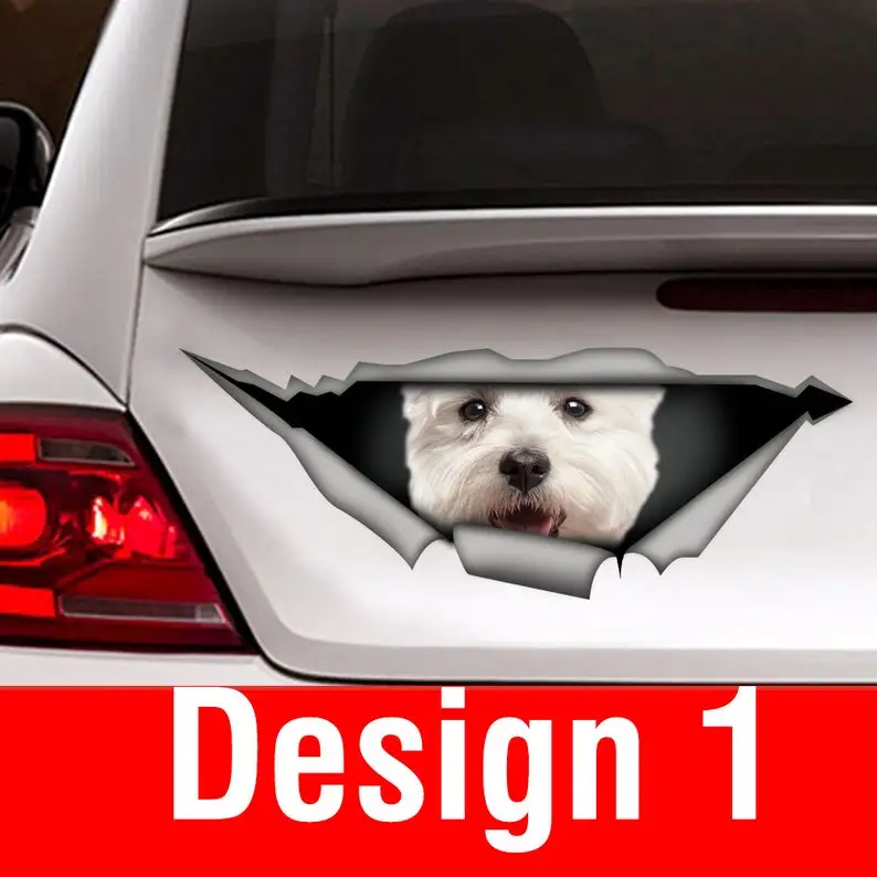 West Highland White Terrier car sticker , dog car decal, car decoration, pet decal