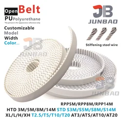 PU Open Polyurethane Timing Belt HTD 3M/5M/8M/14M STD S3M/S5M/S8M/S14M/XL/L/H/XH T2.5/T5/T10/T20 AT3/AT5/AT10/AT20 Lathe Belt