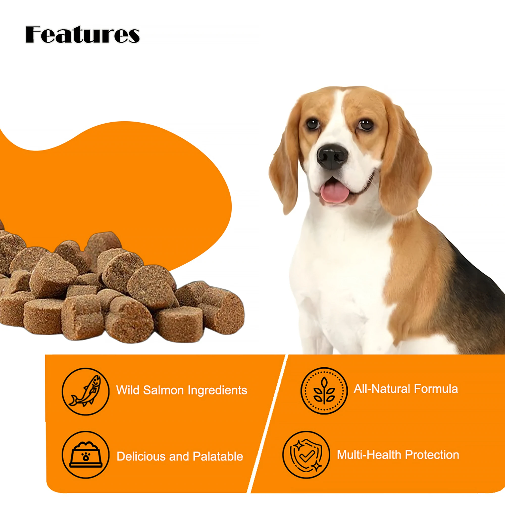 Salmon Omega-3 Multivitamin Soft Chews for Pets - Boost Immunity, Alleviate Itching, Support Heart Health & Enhance Eye Wellness