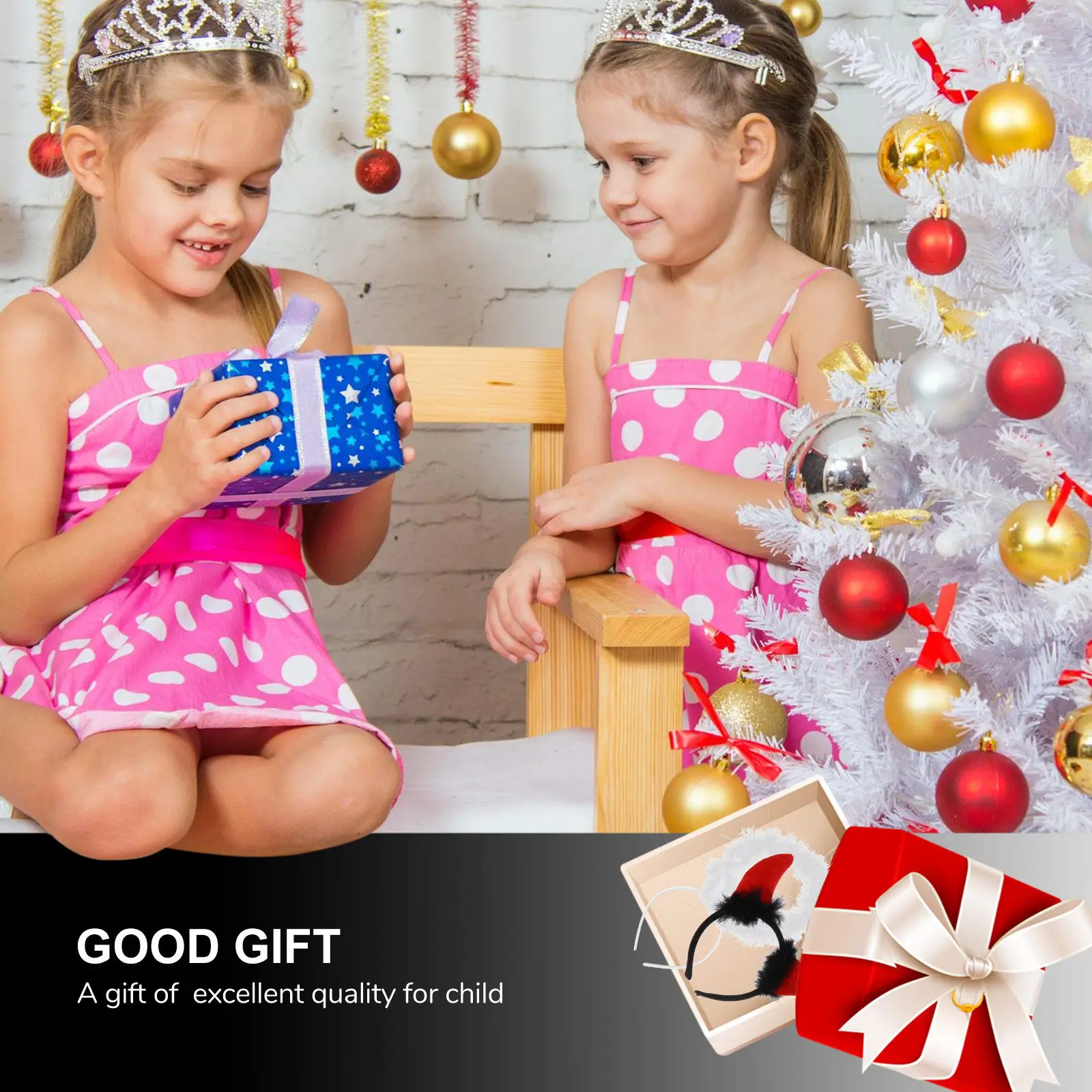 

2Sets Angel Devil Wings Headdress Wand Set Kids Party Dress Up Cosplay Role-Playing Props Performance Accessories