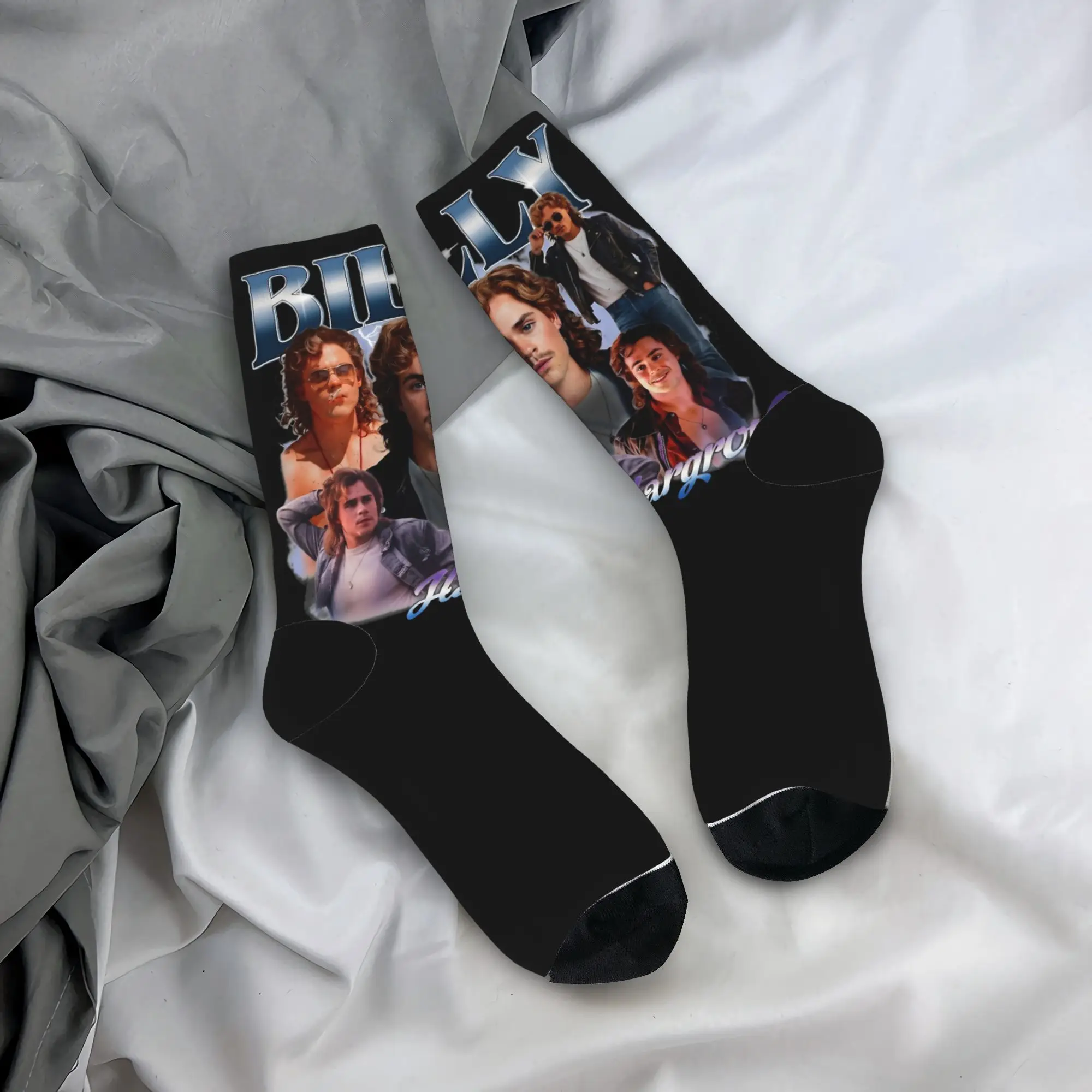 Vintage Billy Hargrove Bootleg Socks Men's Women's Funny Happy  Socks Spring Summer Autumn Winter Middle Tube Socks Gifts