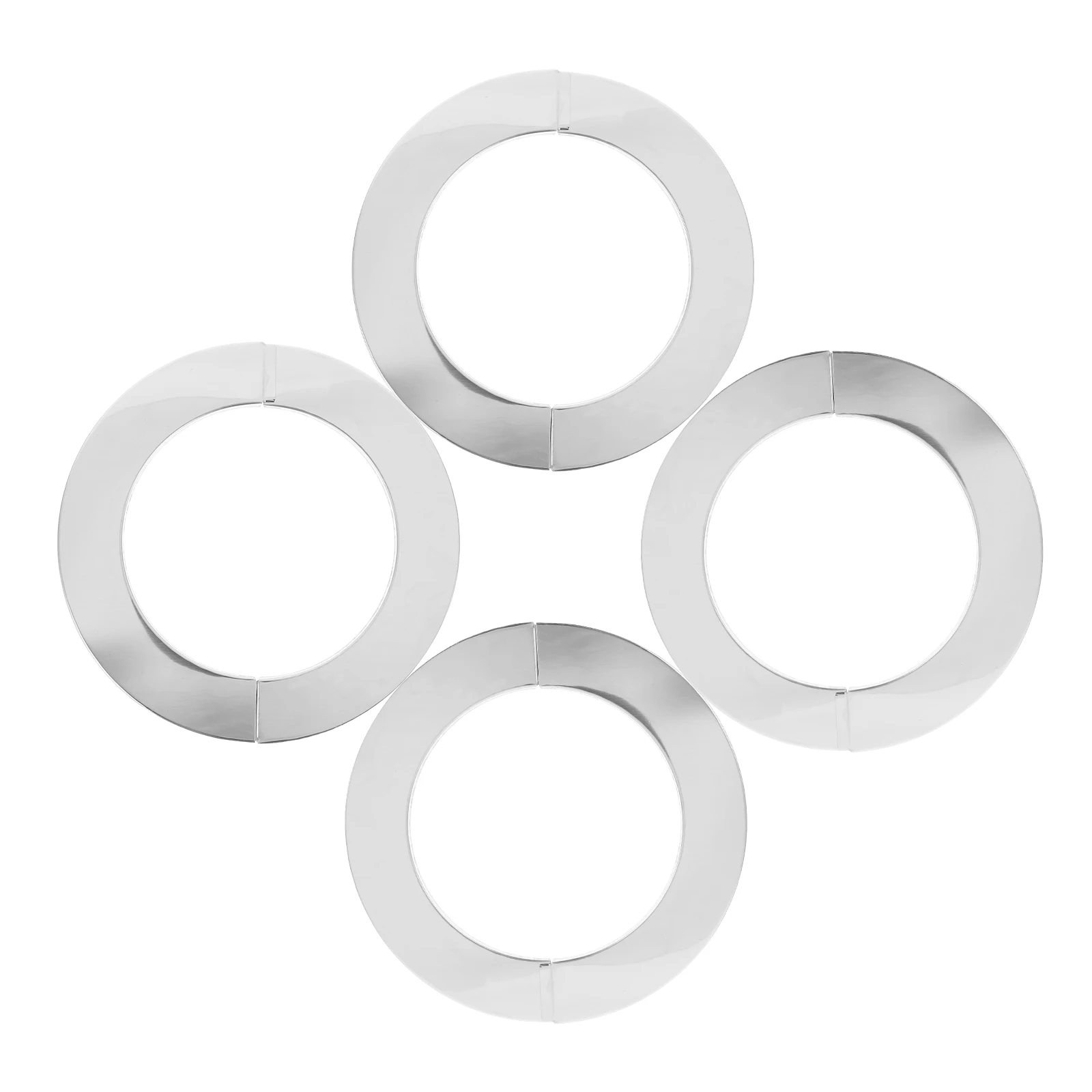 

4pcs 100mm Wall Pipe Hole Flange Heating Plumbing Plate Stainless Steel Round Cover Kitchen Facility Water Pipe Protective