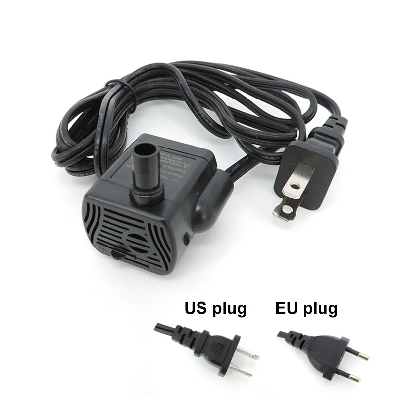 

Ультра тихий водяной насос переменного тока, 220 В, 110 В, расход воды, водонепроницаемый бесщеточный мини-фильтр для воды, насос для фонтана для аквариума, вилка стандарта ЕС, США, м