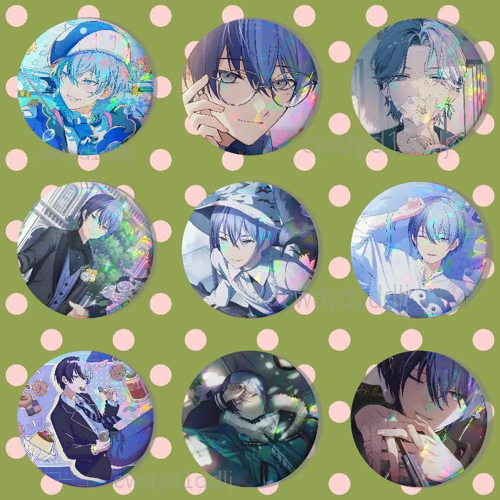 P-Project S-Sekai Toya Aoyagi Button Pins Cartoon Badge Round Brooch on Backpack Accessories Jewelry Gift for Friend