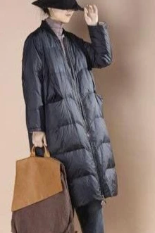 Zimowa nowa damska kurtka puchowa do dojazdów do pracy, ciepła kurtka puchowa z kołnierzem stójką w stylu baseballowym.