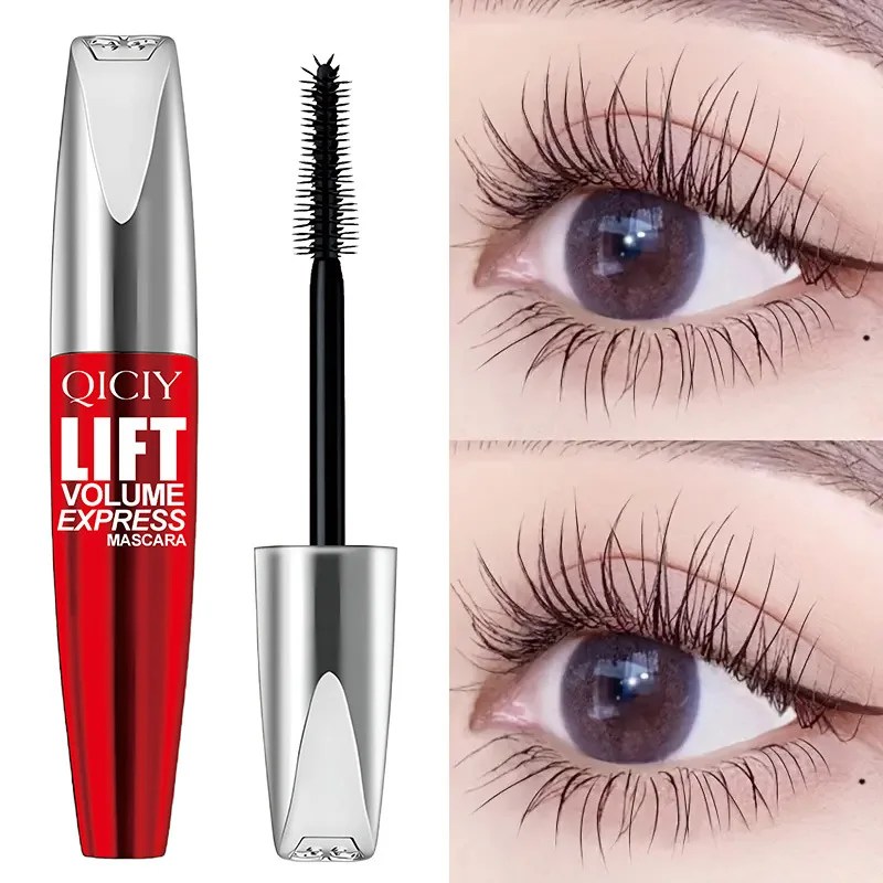 Rímel preto 4d, espessamento, alongamento, ondulação, extensão de cílios, à prova d'água, fibra líquida de longa duração, grosso, secagem rápida