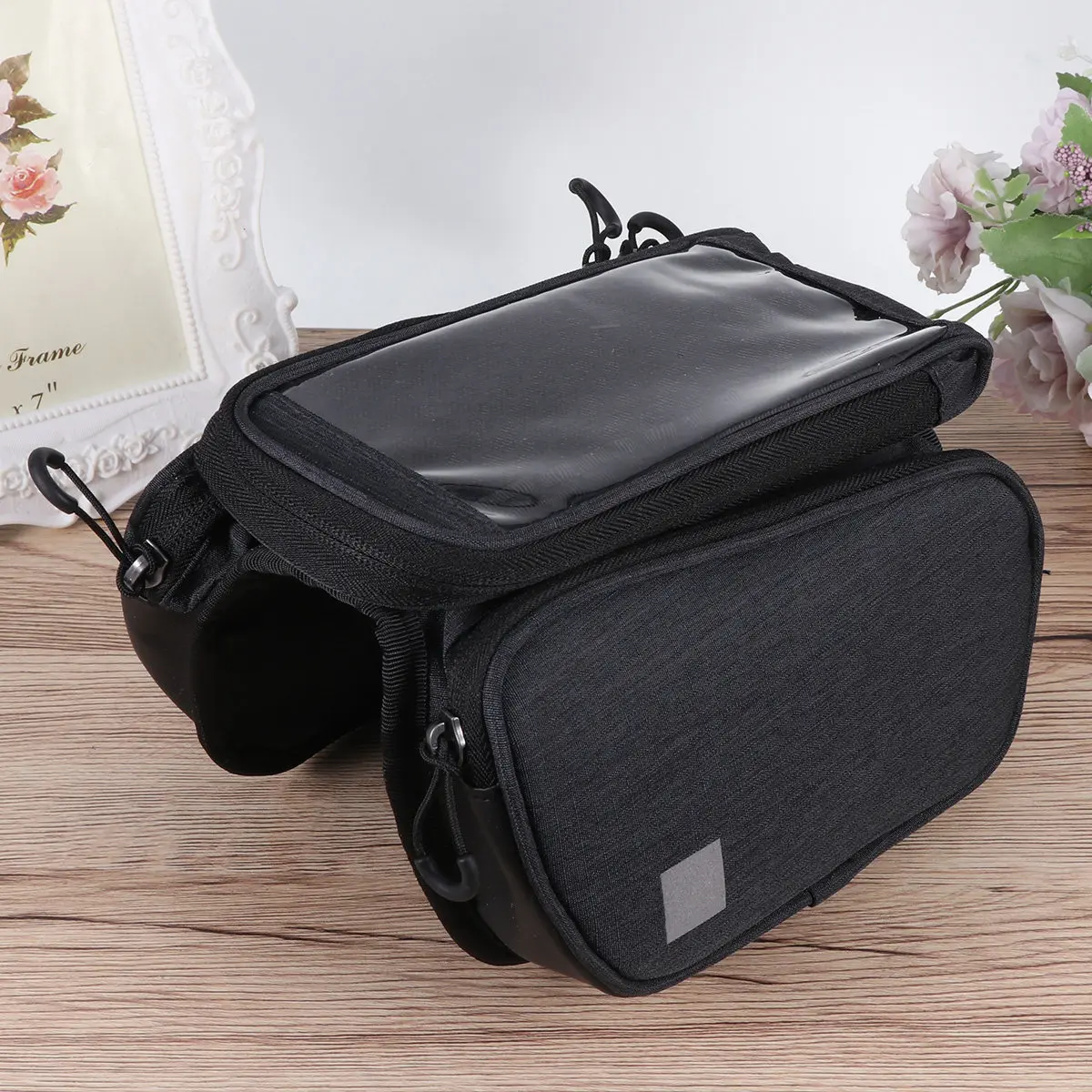 

Водонепроницаемая сумка для телефона 1,5 л, черная, на руль велосипеда, передняя сумка-чехол для хранения телефона, велосипедный багаж (1 шт.)