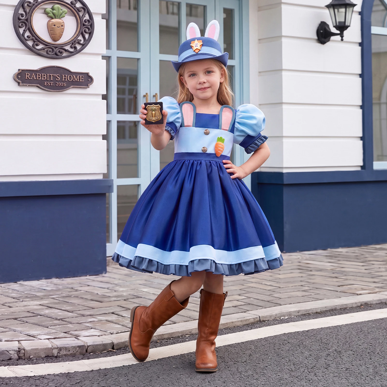 Girls' Dress Birthday Party Dress Children's Halloween Bunny Costume Fairy Tale Princess Dress School Festival Dance Performance Costume
