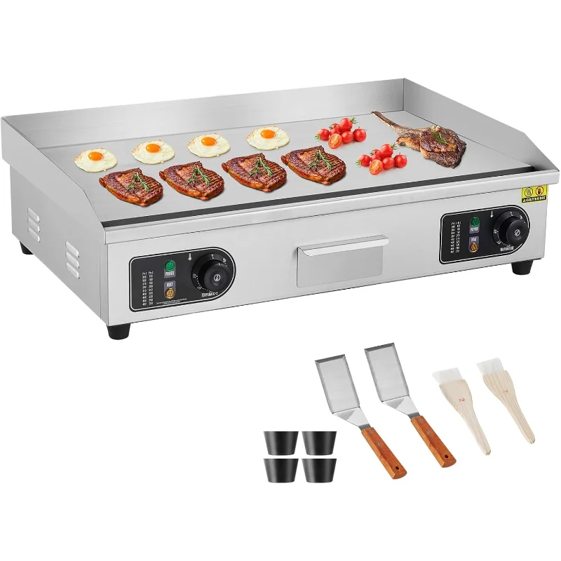 VEVOR 30" kommerzielle elektrische Grillplatte 3000W elektrische Arbeitsplatten-Grillplatte Antihaft-Restaurant 110V Teppanyaki-Grill mit flacher Oberseite