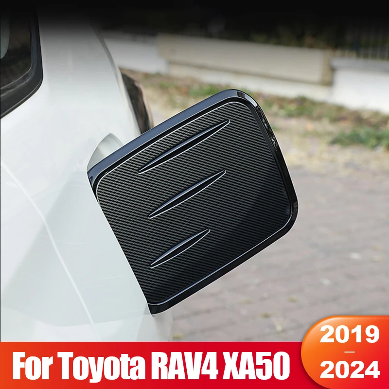 

For Toyota RAV4 XA50 2019 2020 2021 2022 2023 2024 RAV 4 Hybrid ABS Carbon Fiber Car Fuel Tank Cover Oil Cap Trim Accessories