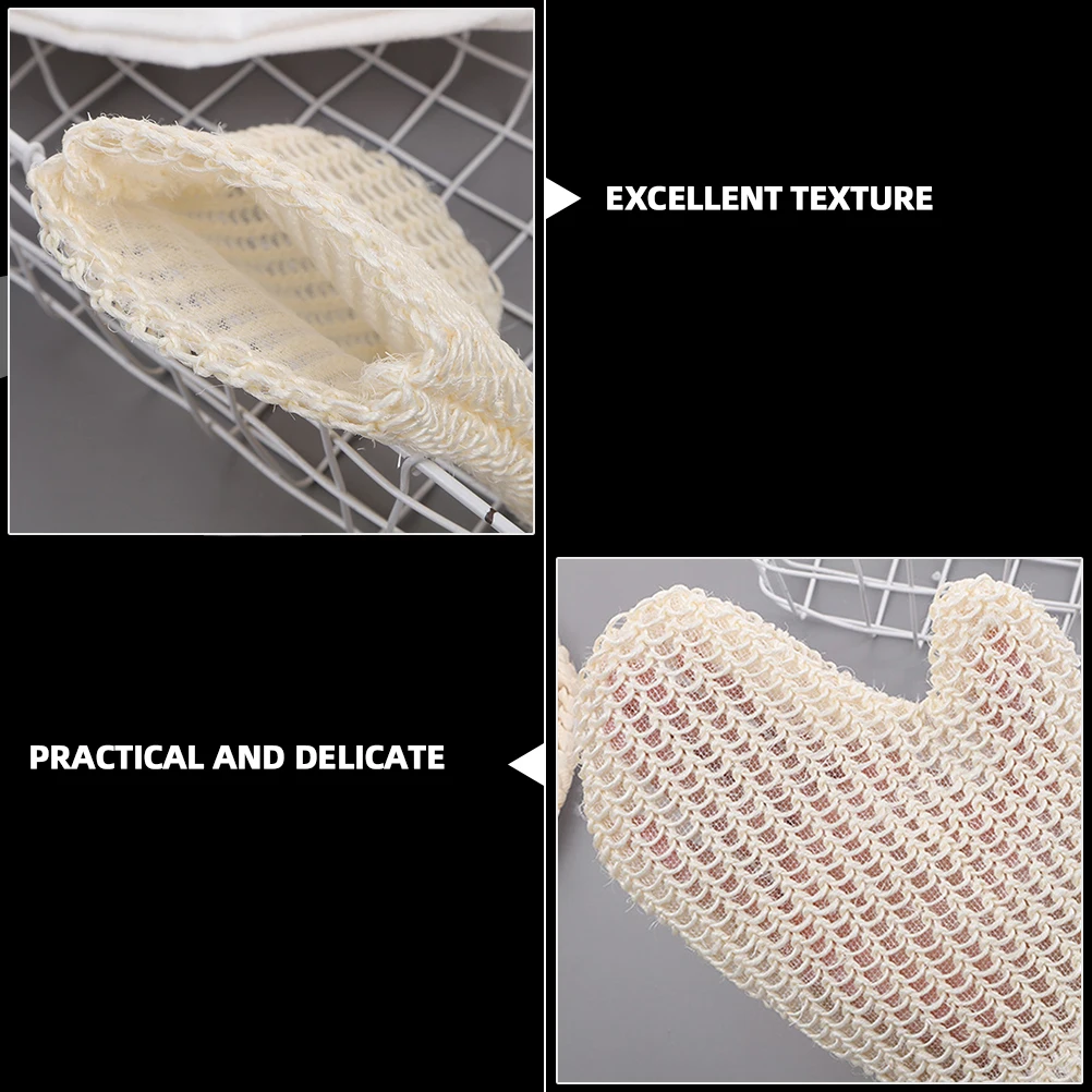 

2pcs Sisal Bath Gloves Premium Material Exfoliating Shower Mitten Body Scrubber Lightweight Travel Camping Glove Home Essentials