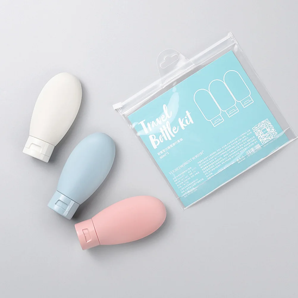 

3Pcs Plastic Shampoo Lotion Bottles Refillable Portable Travel Toiletries Container Empty Storage Lotion Container