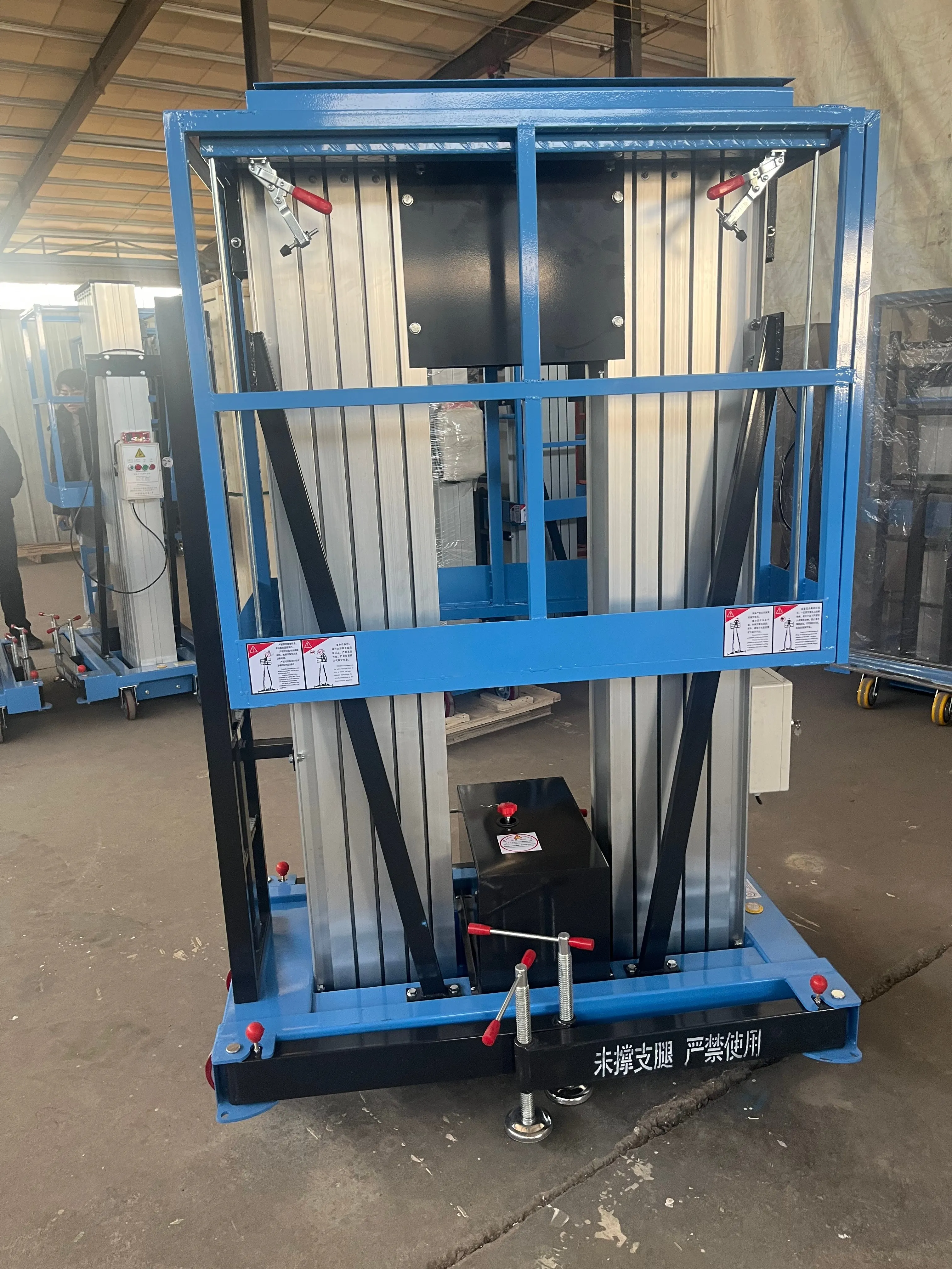 New Hydraulic Aluminum Alloy Lifting Platform-Portable Single/Double Mast Aerial Work Lift Remote Control High Load Capacity